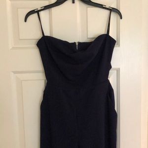 Blue strapless jumpsuit